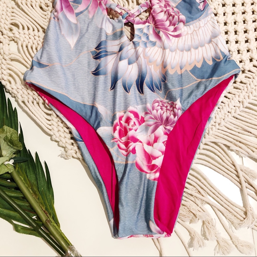 ISABELLA ROSE PURPLE & PINK ONE PIECE BIKINI XS/S - Picture 2 of 8
